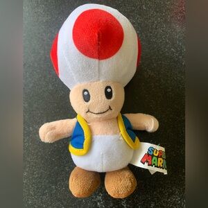 Super Mario Bros Toad Mushroom Plush 7" Stuffed Toy Nintendo